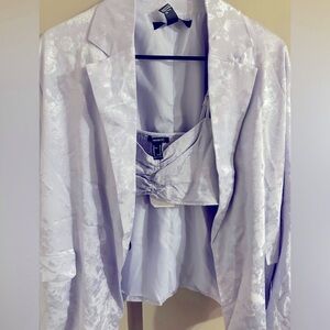 NWT Gorgeous silk Blazer, cropped top, and shorts by Forever 21